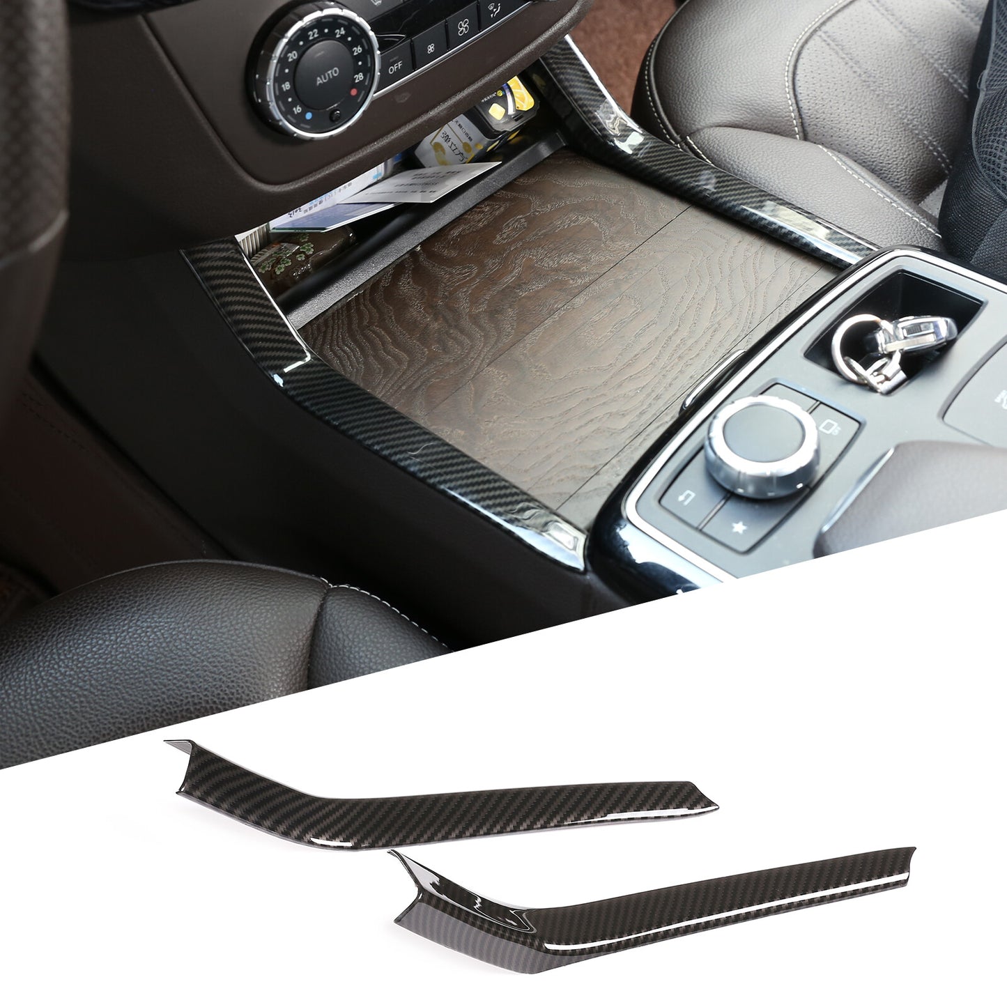 Carbon fiber ABS center console side cover suitable for GLE GLS ML 13-19- n
