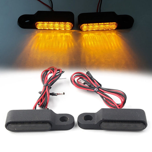 Universal for Mini LED Motorcycle Turn Signal Light Brake Clutch Lever Flashers BLK