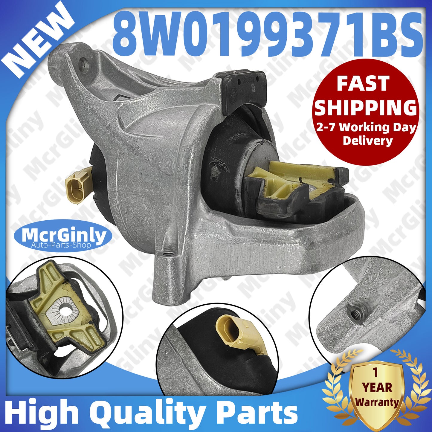 Left-side 2.0T hydraulic engine mount 8W0199371BS, suitable for 2017-2024 for Audi A4, A5, Q5- n