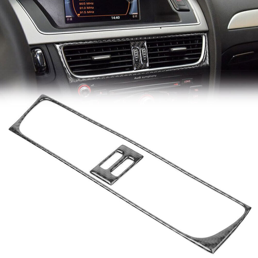 Console Air Conditioning Outlet Decorative Trim Carbon Fiber for Audi A4 Black