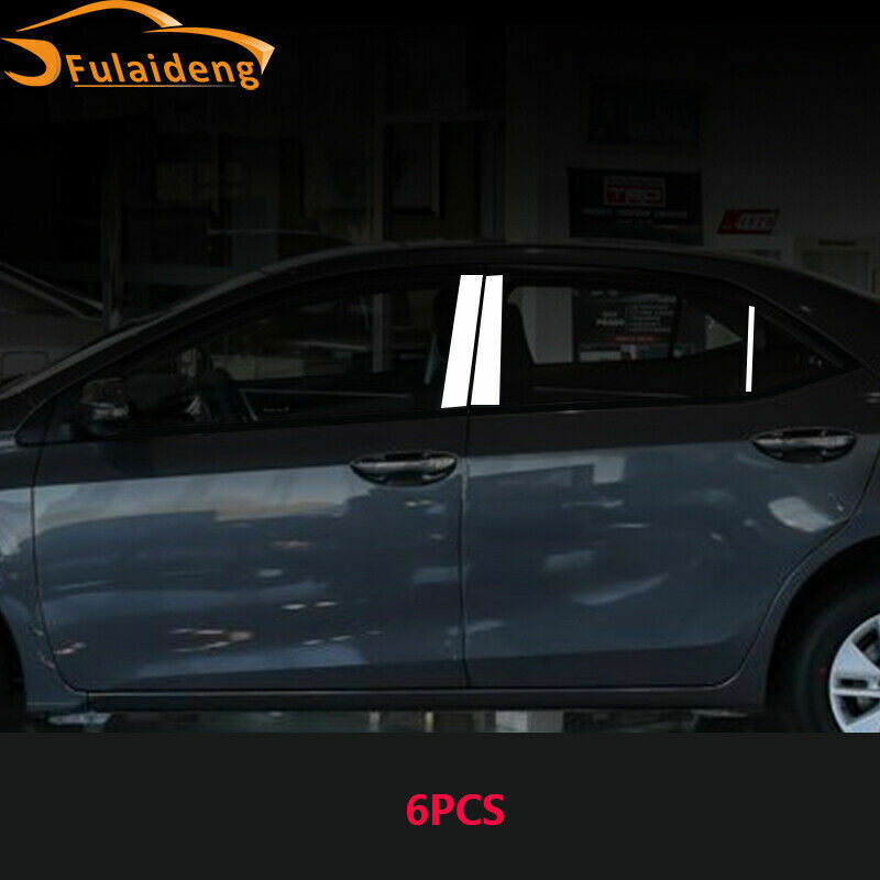 Chrome Pillar Posts for Toyota for Corolla 2014-2018 6pc Door Trim Mirror Cover Kit