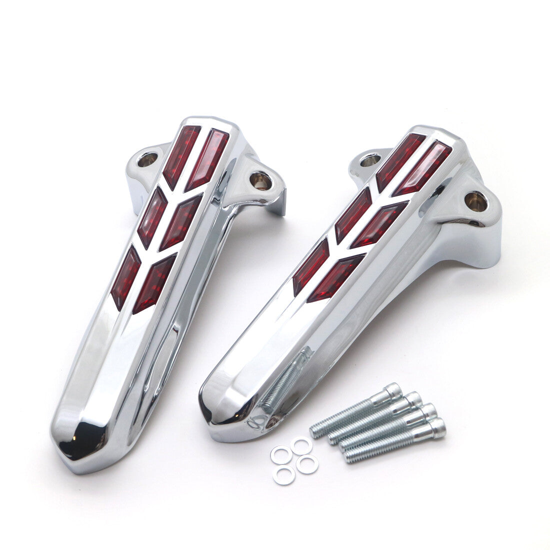 Chrome LED Light Front Lower Fork Leg Cover for Harley FLHR FLHT FLHX 2014-2019 Q