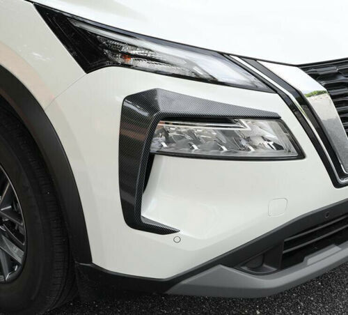 for Nissan Rogue X-Trail 2021-2023 Carbon Fiber Front Fog Light Molding Cover 2x