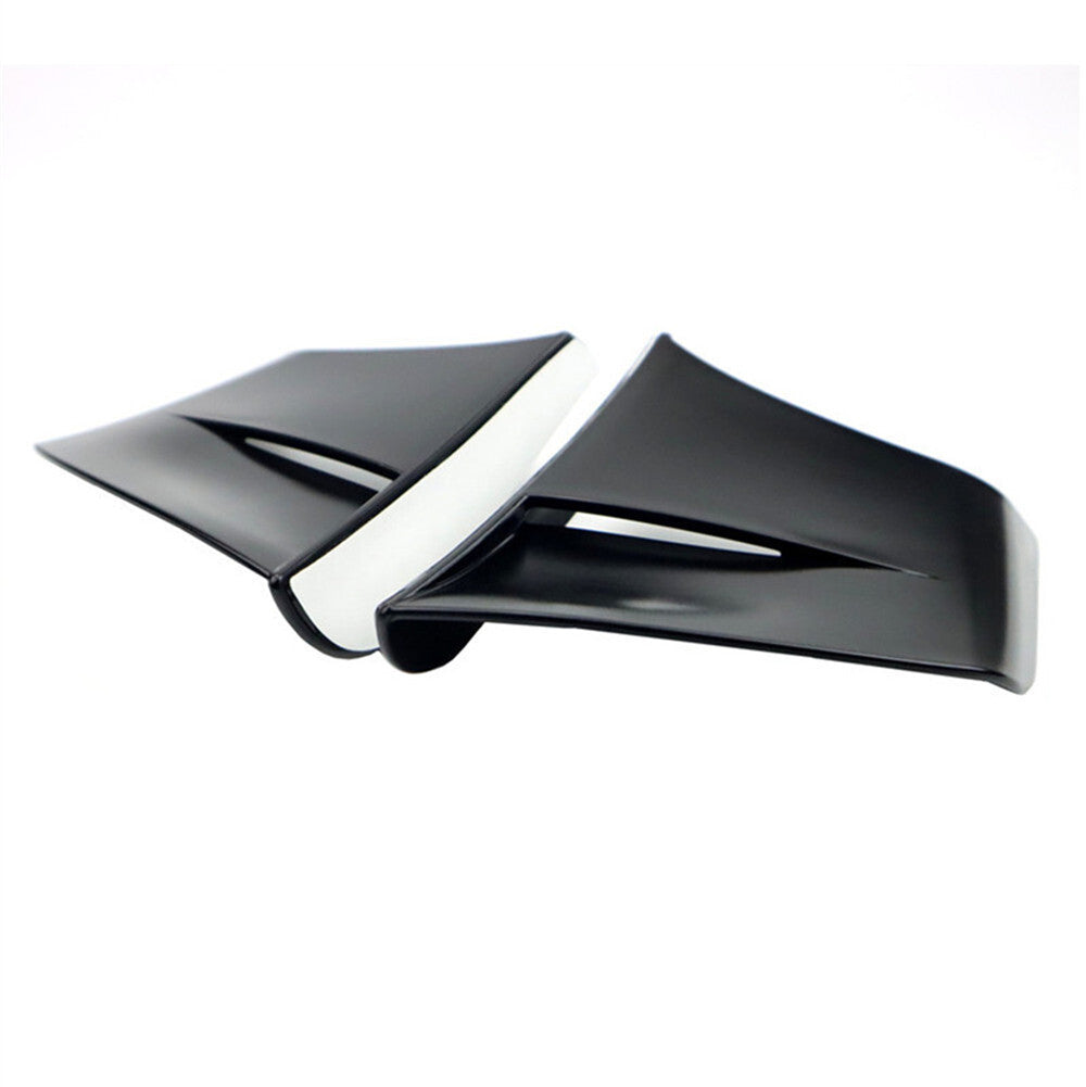 1Pair Motorcycle Winglets Aerodynamic Spoiler Wing Sticker Trim Kit Glossy Black Q