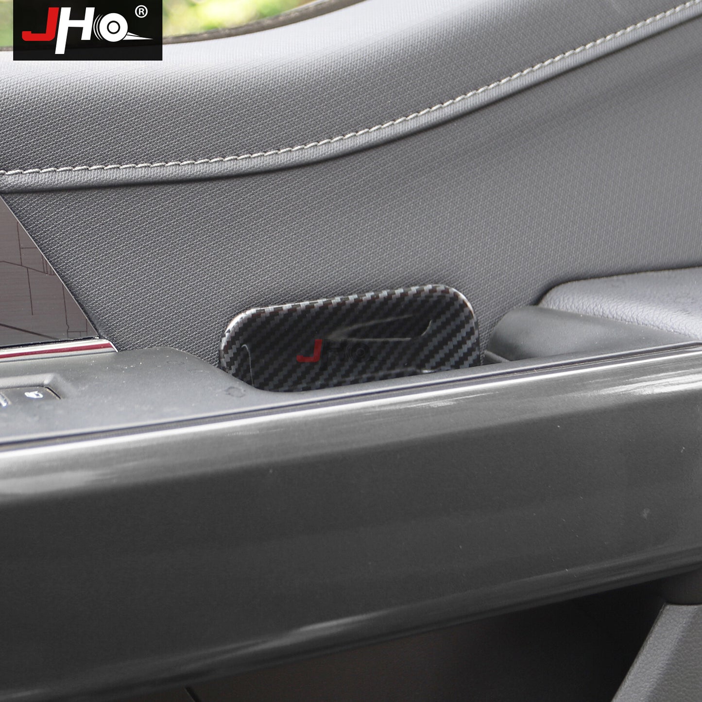 4x Carbon Fiber Inner Door Handle Bowl Cover Trim Decor Black for Ford F150 2021