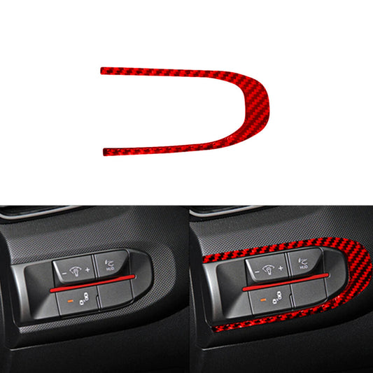 Red Carbon Fiber Dimming Light Button Frame Cover for Hyundai for Veloster JS 19-22