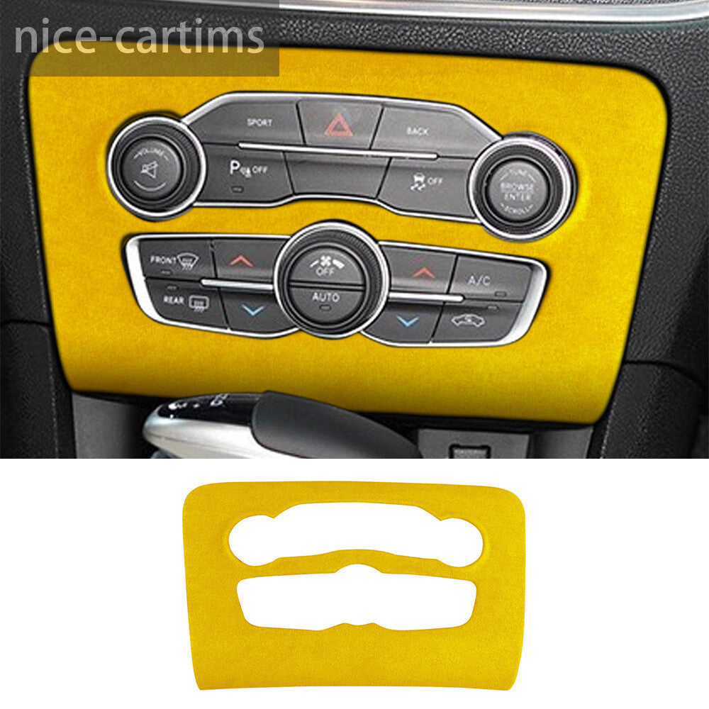 Suede Yellow Central Control Air Condition AC Panel Trim for Dodge Charger 2015+
