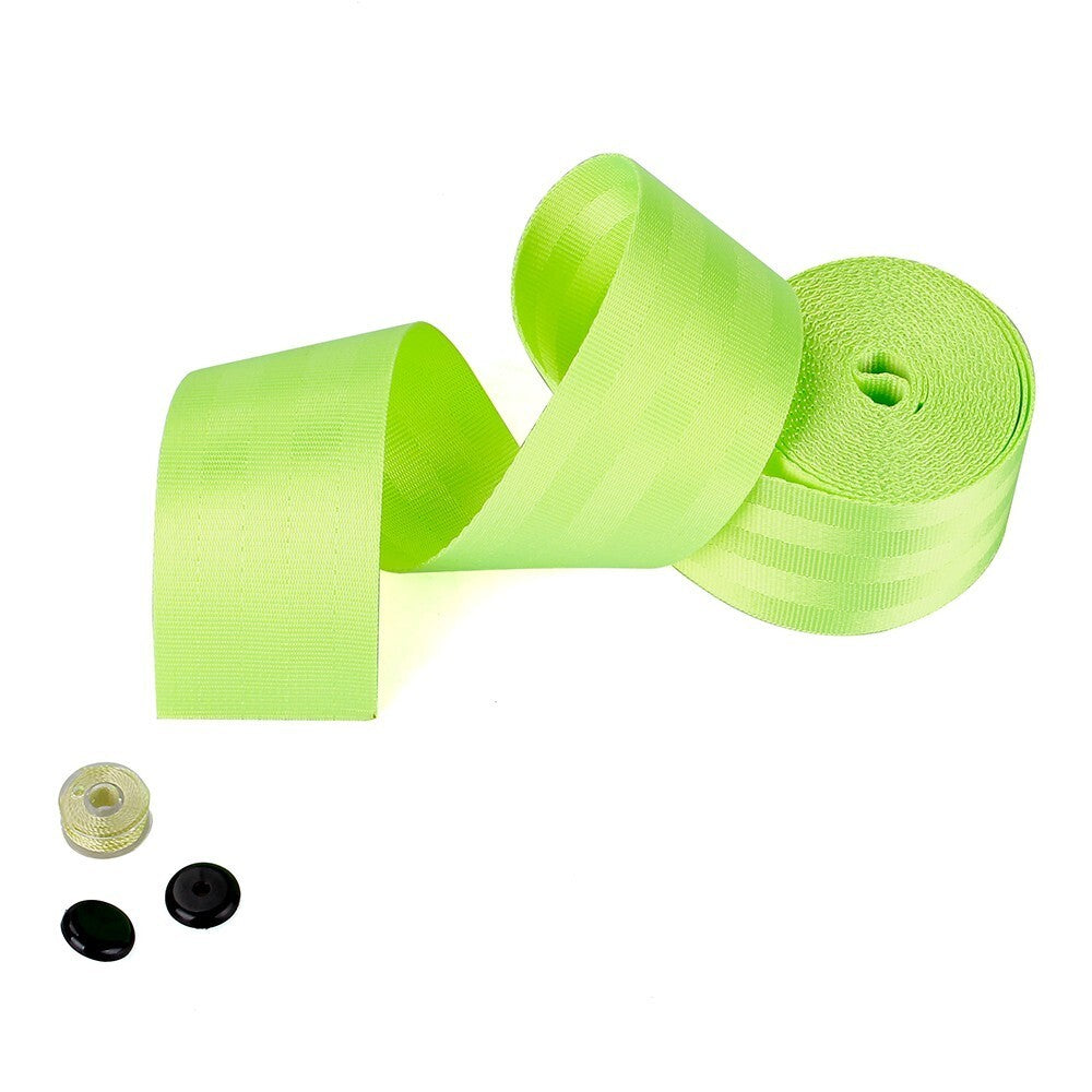 Green 3.5M for Seat Belt Webbing Polyester for Seat Lap Retractable Nylon Strap Q