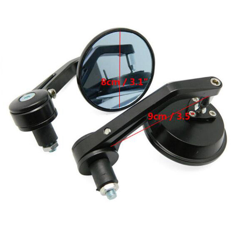 2-Pack Motorcycle Handlebar End Mirrors, Adjustable Bicycle Rearview Side Mirrors (Round) n