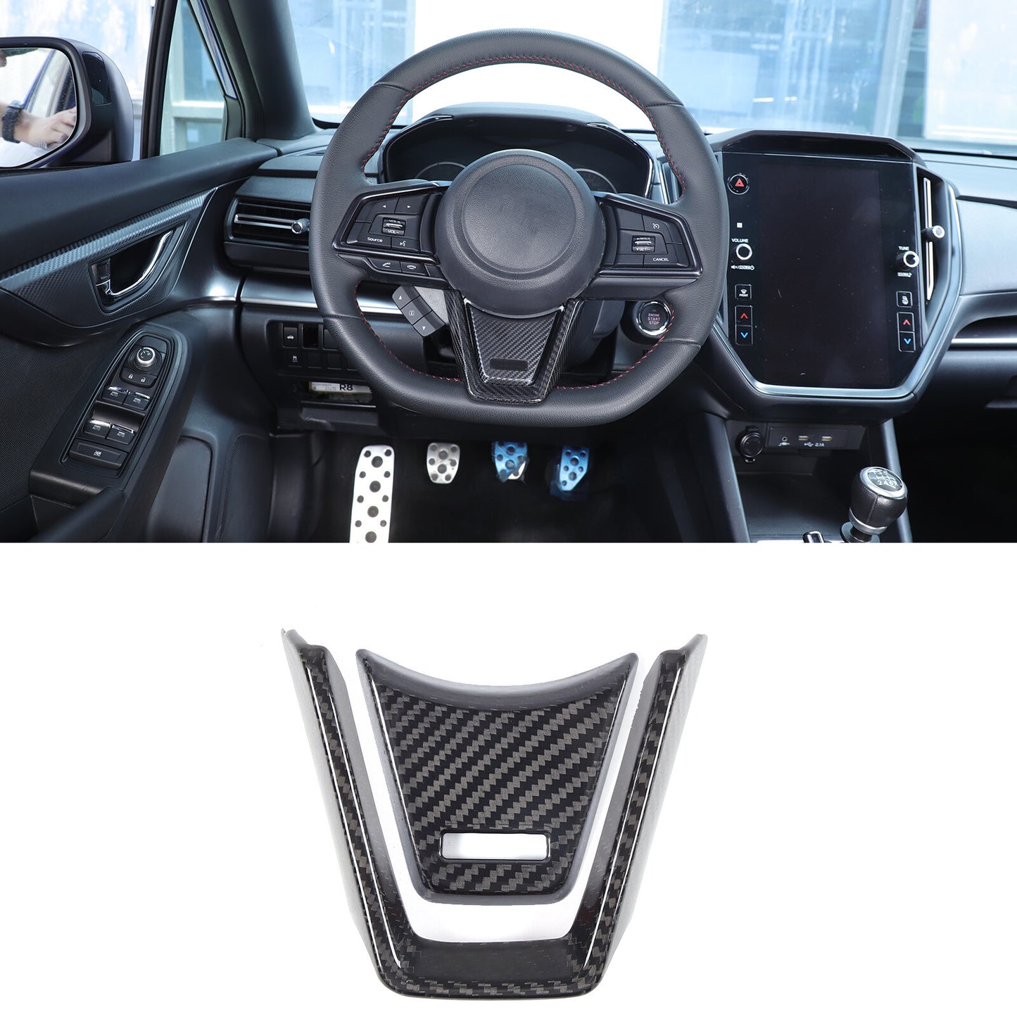 Real Carbon Fiber Gear Shift Knife Cover Interior Trim for Cayenne 2018+- v