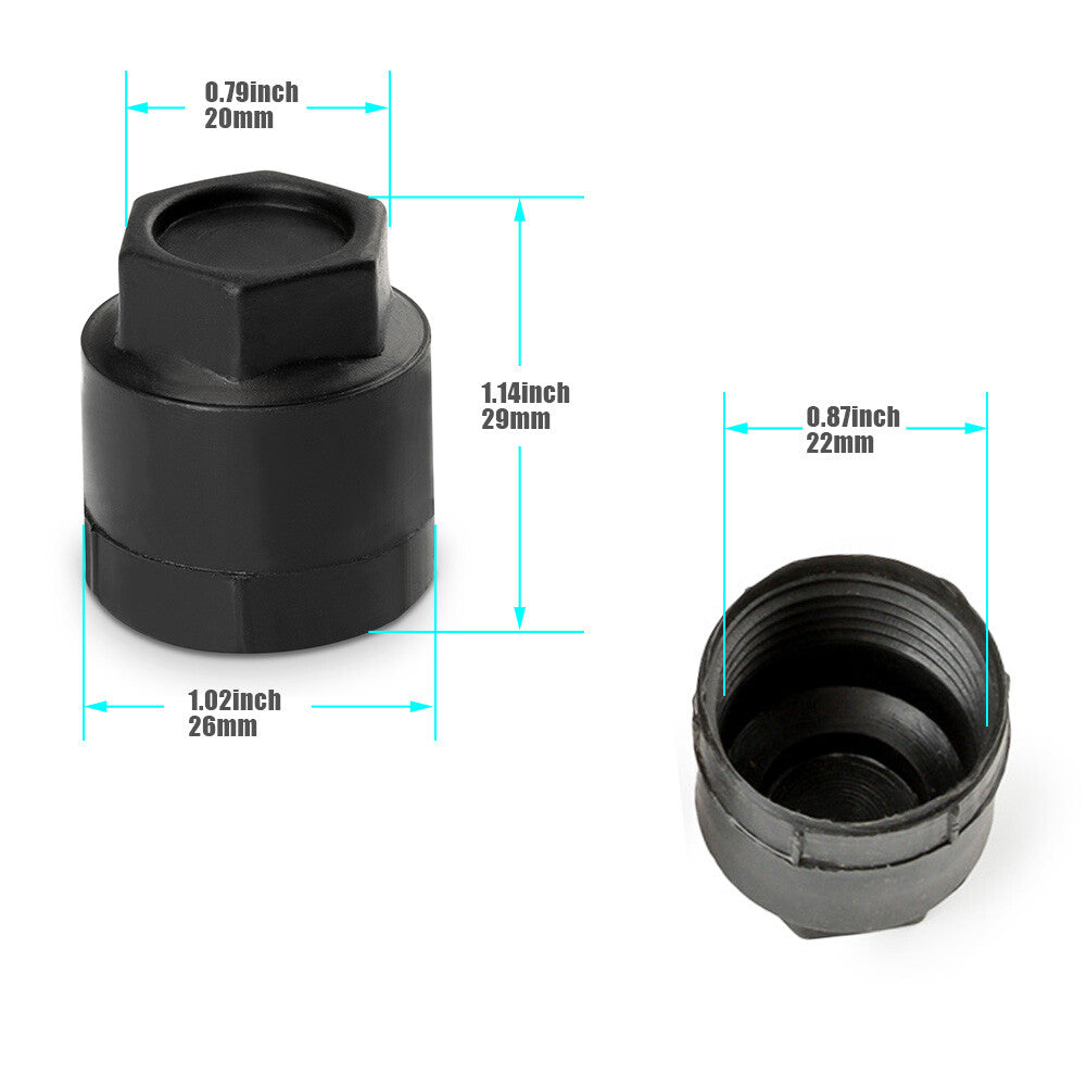 20-Piece Wheel Lug Nut Caps, Black, for Camaro RS, for GMC Sonoma, for Buick for Pontiac - v