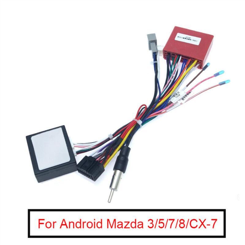 Power cable for Mazda 3, 5, 6, 8, and CX-7 stereo radios with CANbus 16-pin connector. n