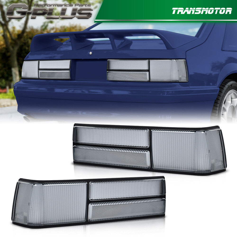 Suitable for 87-93 for Mustang Fox LX style smoke taillight lens left+right- v