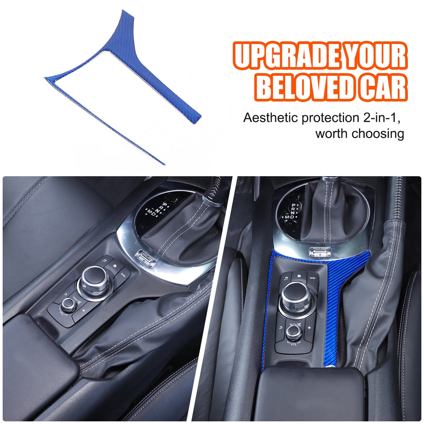 Blue central control multimedia cutter sticker for Mazda MX-5 Miata 2016-23 n