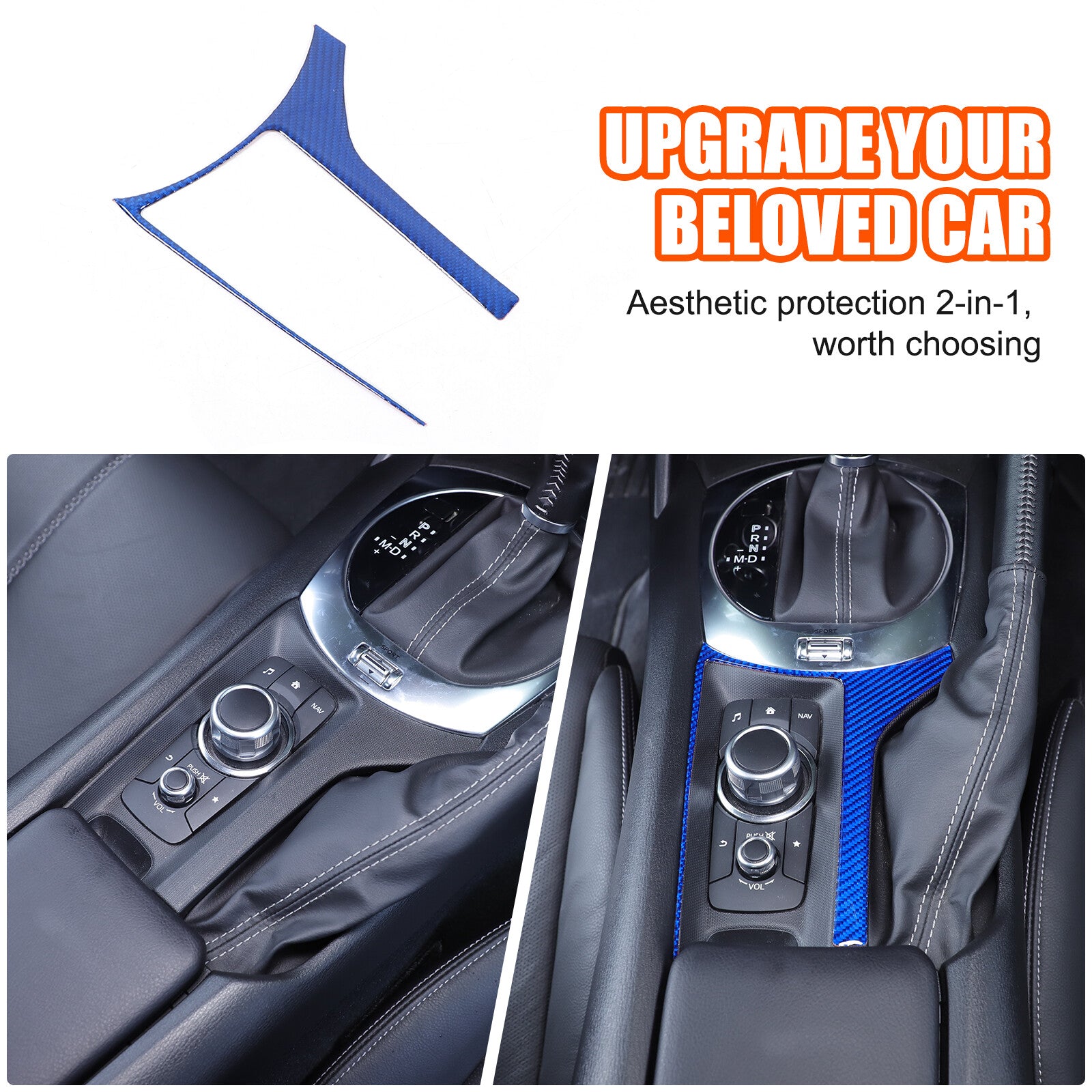 Blue central control multimedia cutter sticker for Mazda MX-5 Miata 2016-23 n