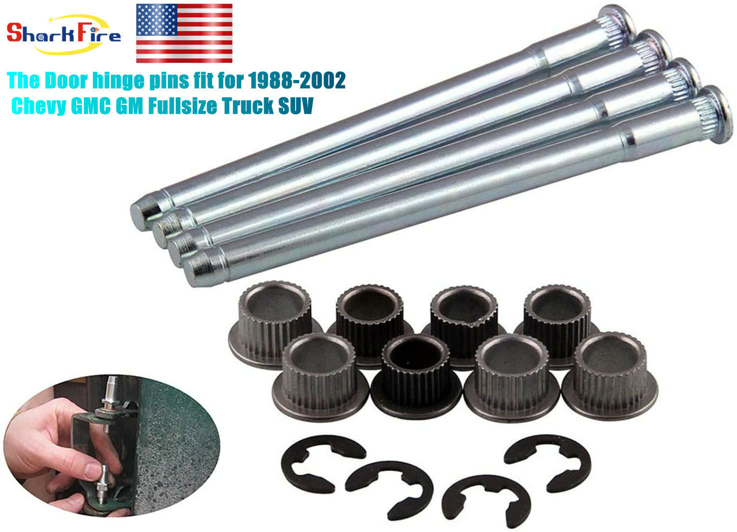 Compatible door hinge needle roller door hinge pins and bushing repair kit