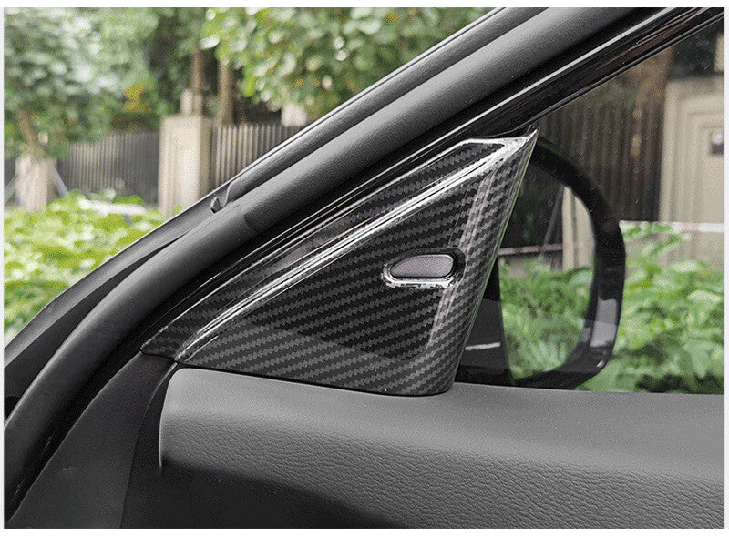 A Post Front Triangle Cover Trim Fit for Nissan Altima Teana 19-22 Carbon Fiber