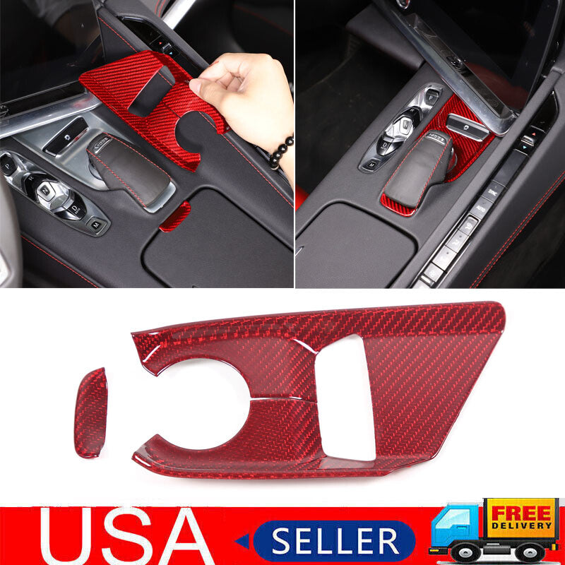 Carbon Fiber for Seat Adjustment Button Cover Trim for Corvette C8 Coupe 2020+- v
