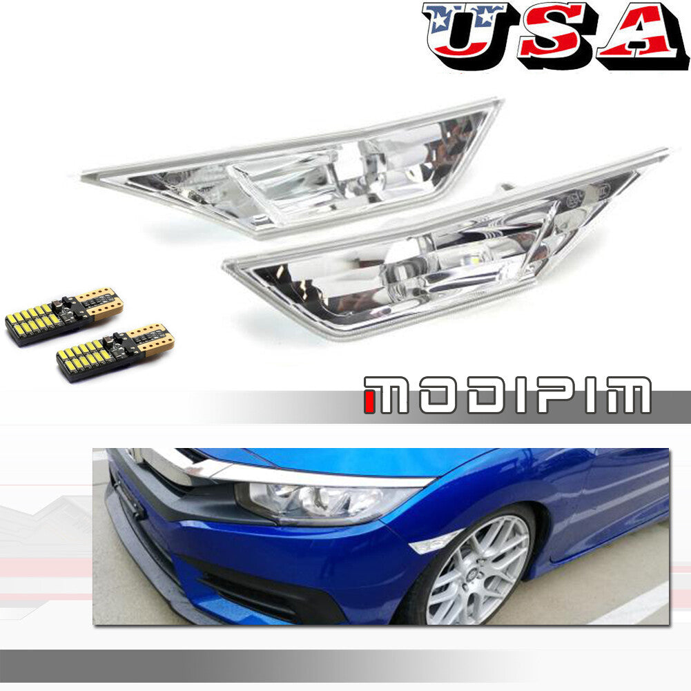For 2016 - 2021 for Honda Civilian Transparent Side Marker Light Rotating Signal Light with LED Light - v