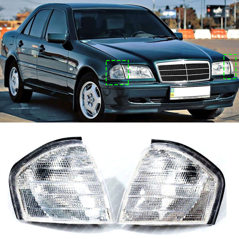 Pair For 1994 1995-2000 for Mercedes-Benz C Class W202 Turn Signal Lamp Frame Cover