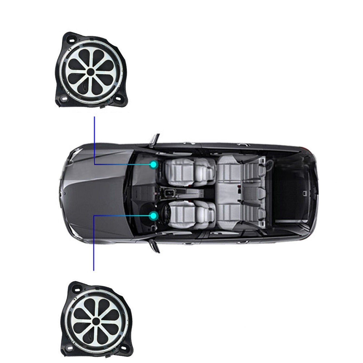 2x Subwoofer Speaker for Mercedes-Benz W205 C-Class Bass Horn Audio Loudspeaker