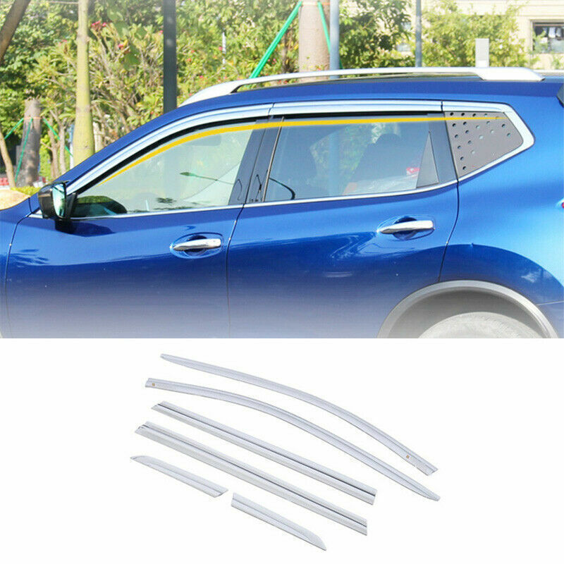 for Nissan Rogue 2014-2020 silver Window Visor Vent Sun Shade Rain Guard Shield