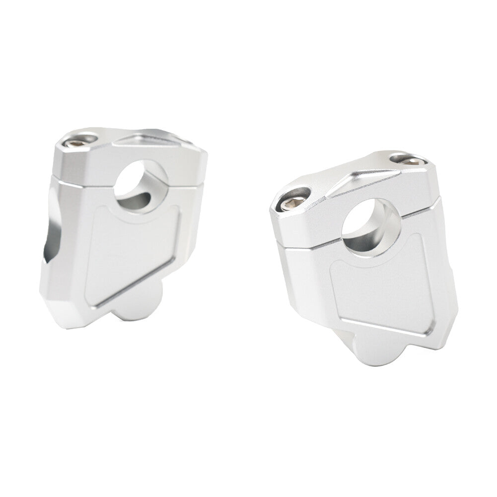 Motorcycle 7/8 22mm Handlebar Bar Mount Clamp Riser Silver for Honda for Suzuki Q