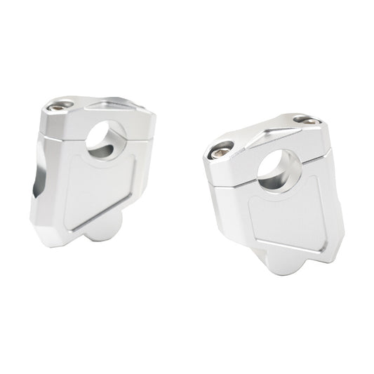 Motorcycle 7/8 22mm Handlebar Bar Mount Clamp Riser Silver for Honda for Suzuki Q