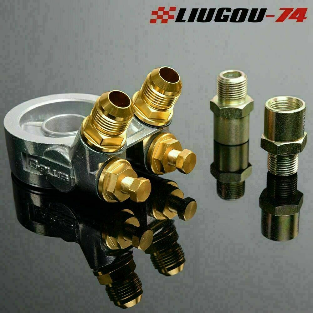 Universal 19-line AN10 thermostat adapter engine black aluminum oil cooler kit Q
