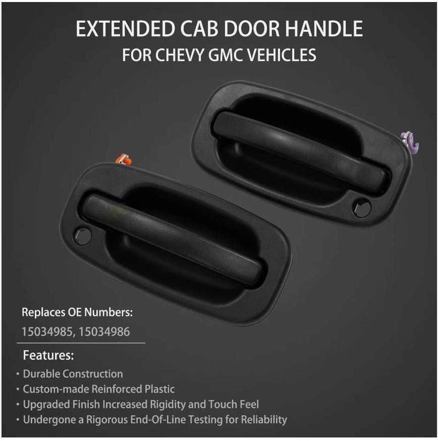 Door handle exterior front black driver's side left LH for Chevrolet for GMC