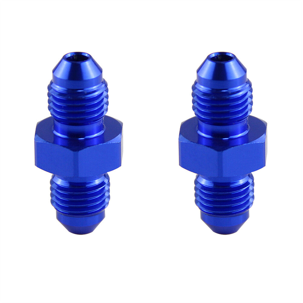 4AN Male Flare Coupler Union Straight Fuel Hose Adapter Fitting 7/16-20 UNF BL