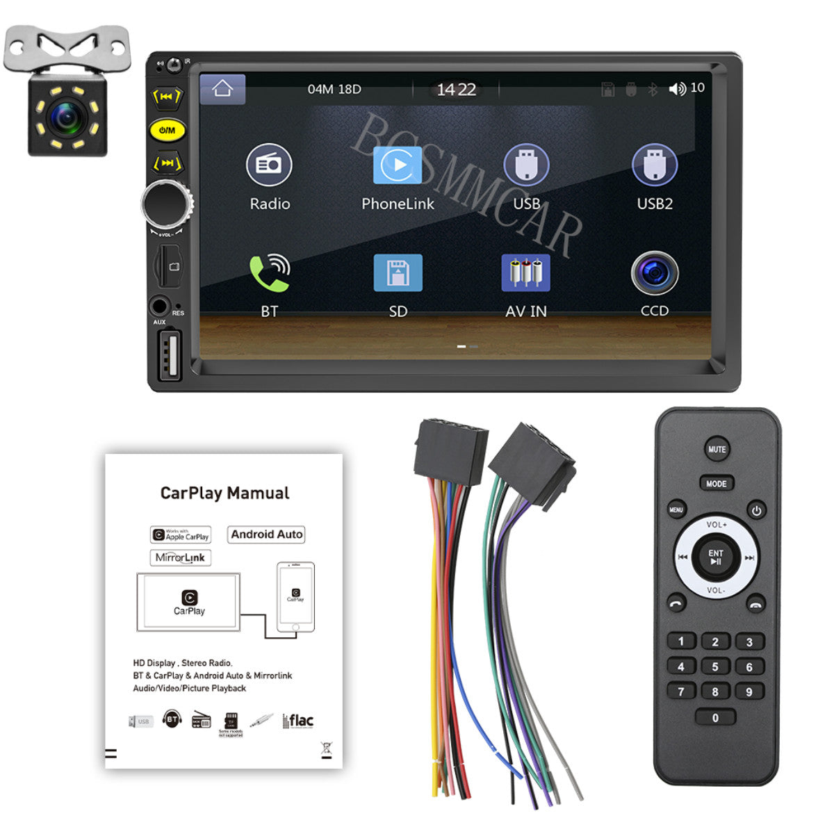 For Apple CarPlay Android Auto 7 2DIN Car Stereo Radio Head Unit Touch Screen