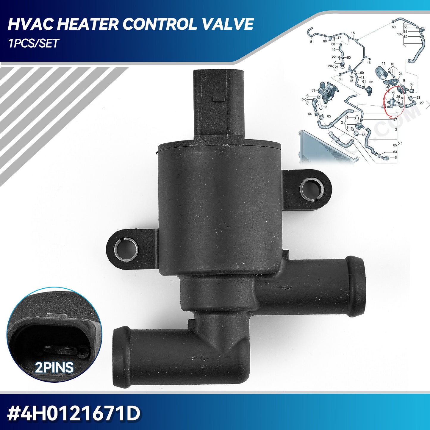 Coolant Control Valve for VW for Golf Polo for Audi A3 for A4 for A5 for A6 A7 for Seat for Skoda 4H0121671D Q