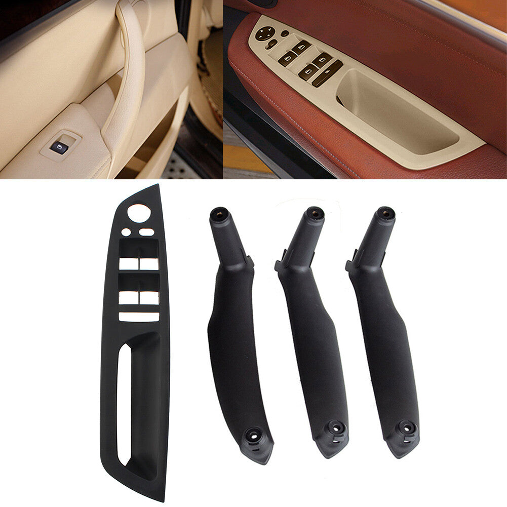 4xInner Interior Door Pull Handle Trim Cover RHD Fit for BMW X5 E70 X6 E71 E72 Black