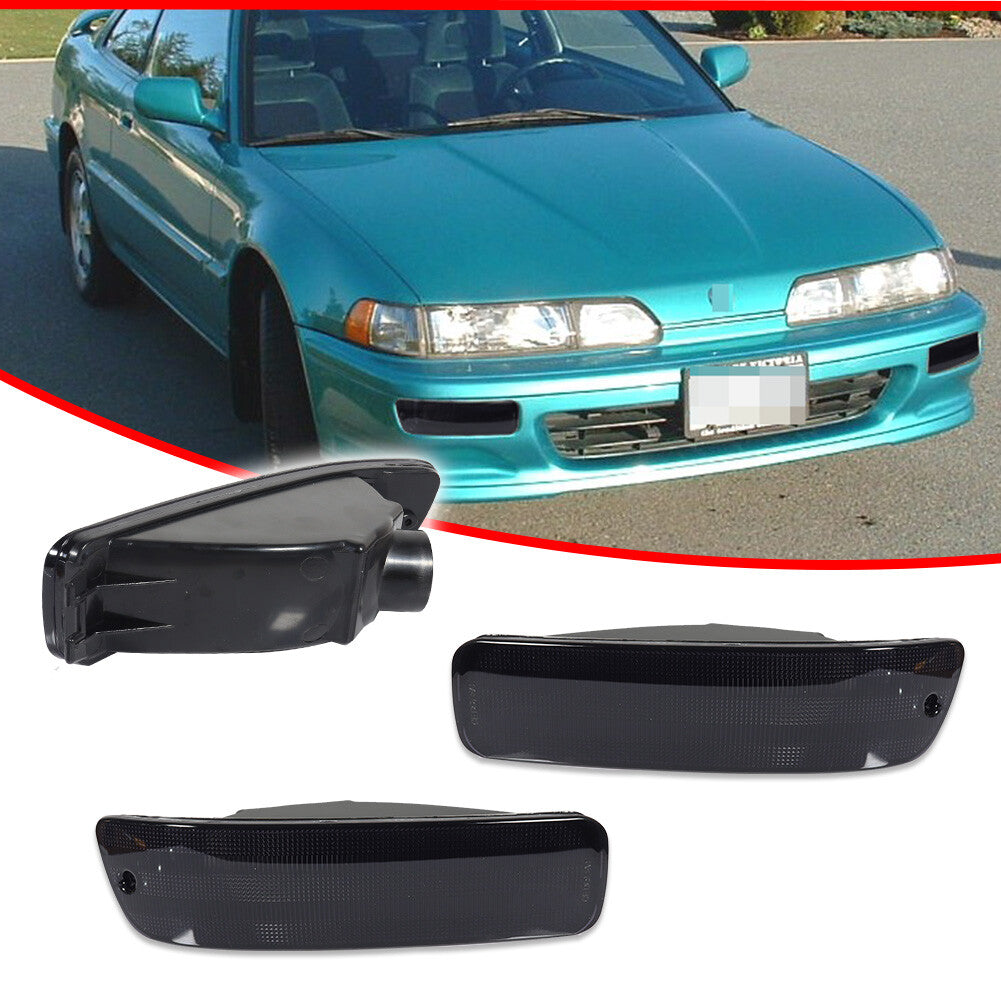 Smoked Bumper Lights Parking Turn Signal Lights Pair for 1992 - 1993 for Acura Integra - v
