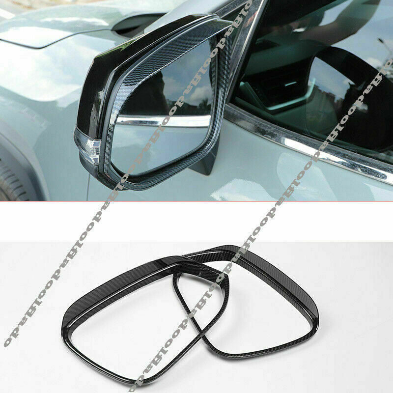 Carbon Fiber Rearview Mirror Rain Eyebrow Cover for Toyota Highlander 2020-2023