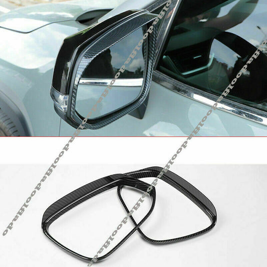 Carbon Fiber Rearview Mirror Rain Eyebrow Cover for Toyota Highlander 2020-2023