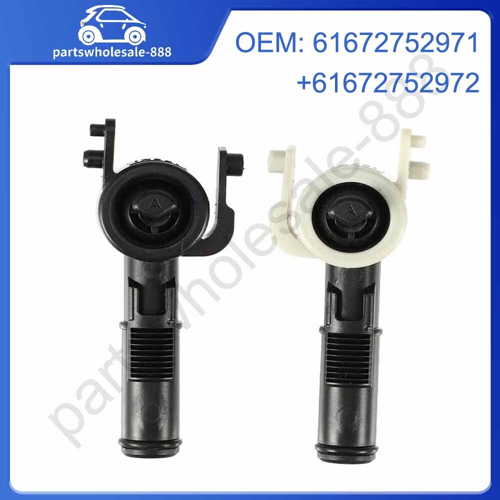 61672752971+972 1Pair Front Left Right Headlight Washer Nozzle for Mini Cooper