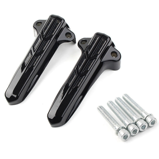 for Harley FLHR FLHTK FLHX '2014-'20 Black Front Fork Leg Covers LED Smoke Light