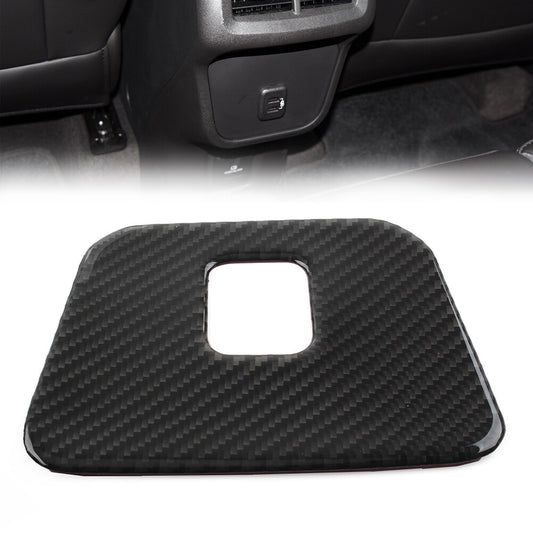 for Chevrolet Equinox 18-21 Carbon Fiber Black Rear Armrest USB Panel Cover Trim