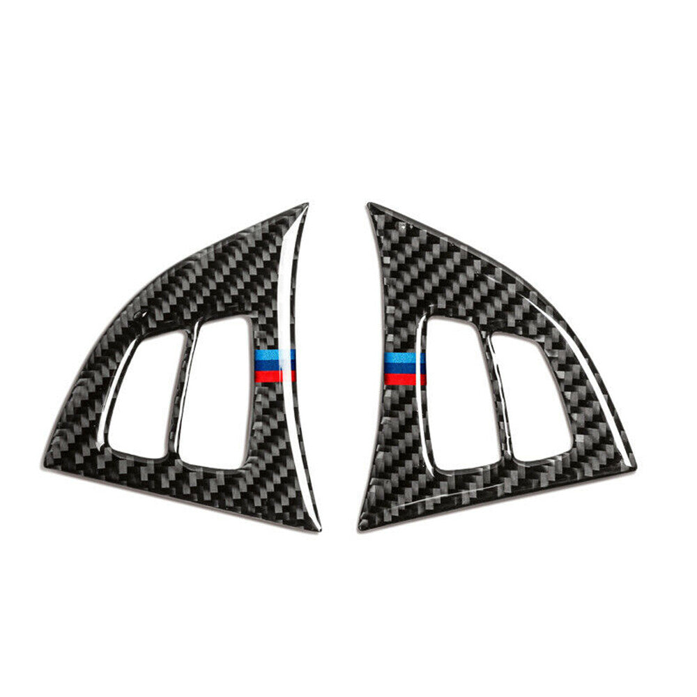 for BMW X5 E70 2008-13 Carbon Fiber Inner Car Steering Wheel Button Cover Trim
