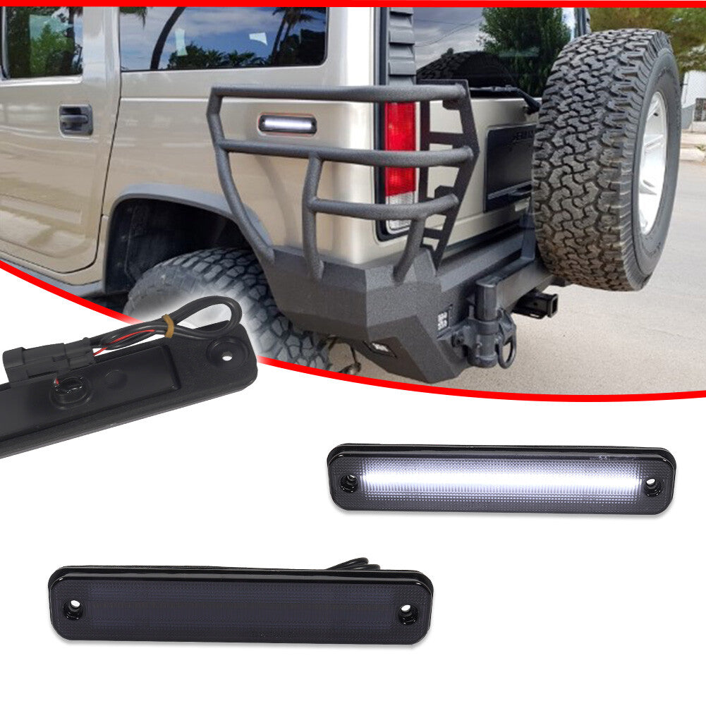 2-Pack Smoked Lens Rear White LED Side Marker Lights for 2003-2009 for Hummer H2 - v