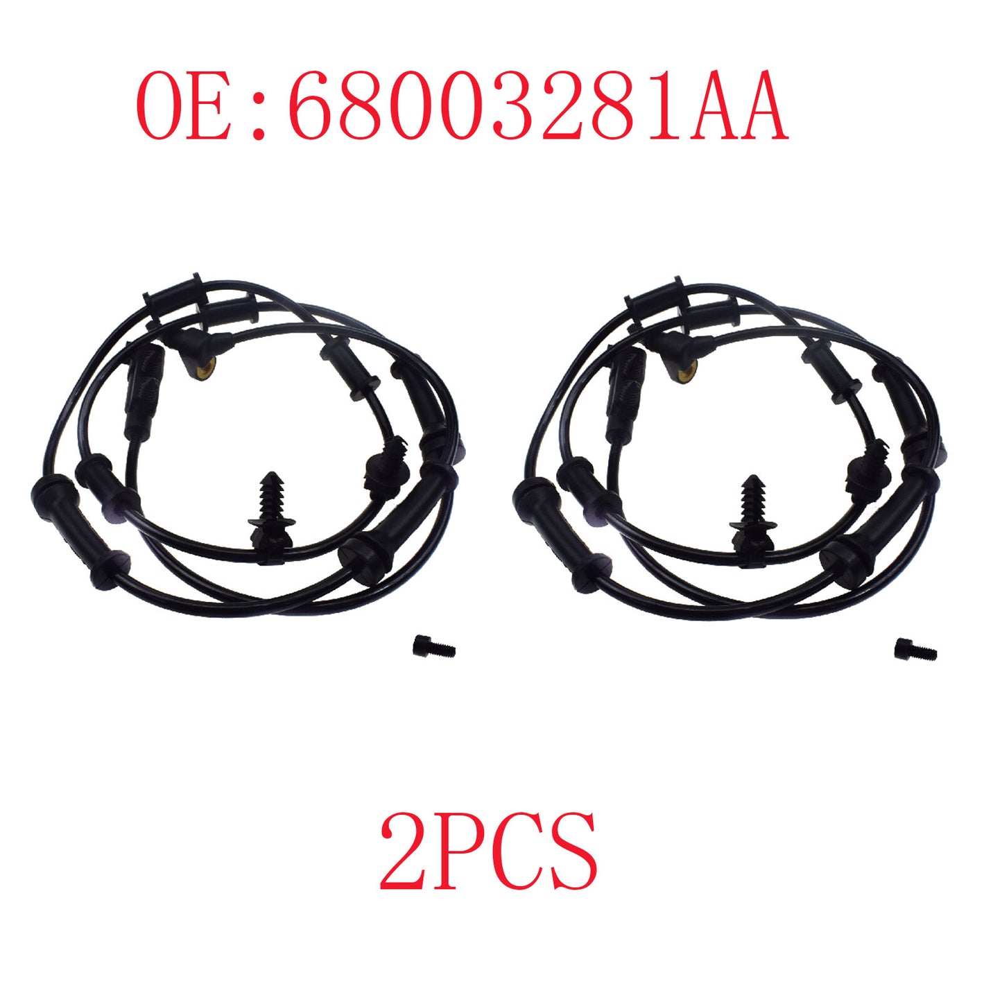 2-Piece Front ABS Wheel Speed Sensor for 2007-2017 for Jeep for Wrangler JK - Equipment Manufacturer 68003281AC