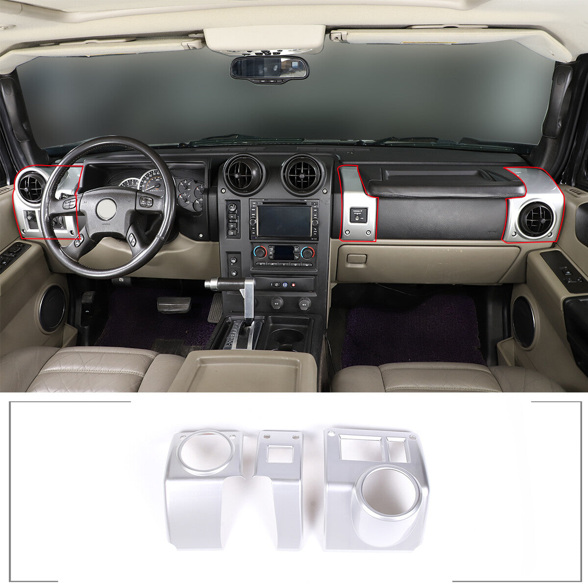 ABS Carbon Fiber Headlight Switch Cover Trim for Hyundai Santa Cruz 2022 - 23- v