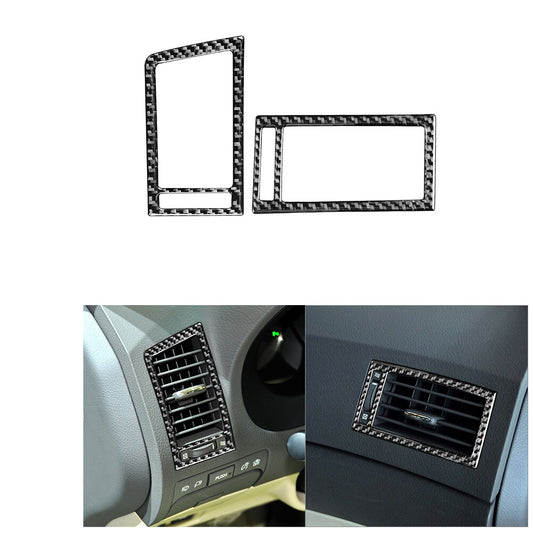 2Pcs for Lexus GS 2006-2011 Carbon Fiber Dashboard Air Vent Outlet Cover Trim