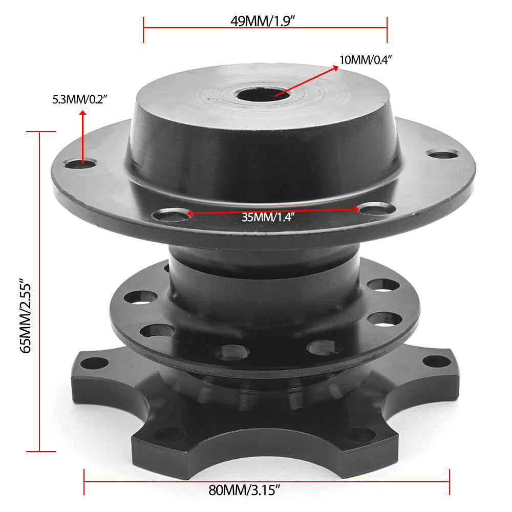 Sports Steering Wheel Quick Release Snap Off Boss Kit Hub Adapter Blk Universal