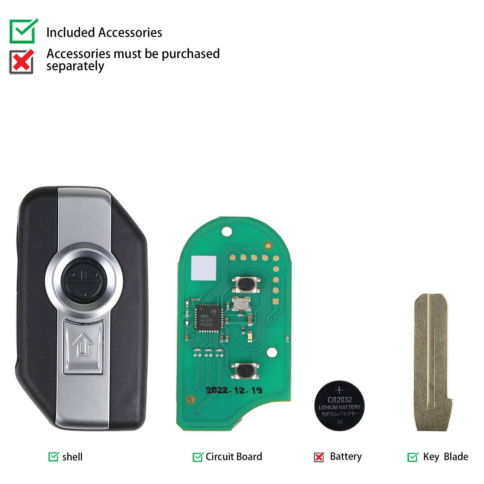 XSBMM0GL for BMW Motorcycle for Smart Card Key With Shell Without LOGO