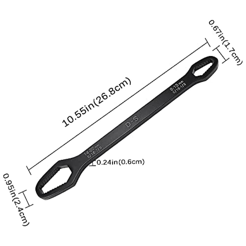 Torx Spanner,5/16-7/8 Inch Multifunctional Universal SelfTightening Wrech(Black)