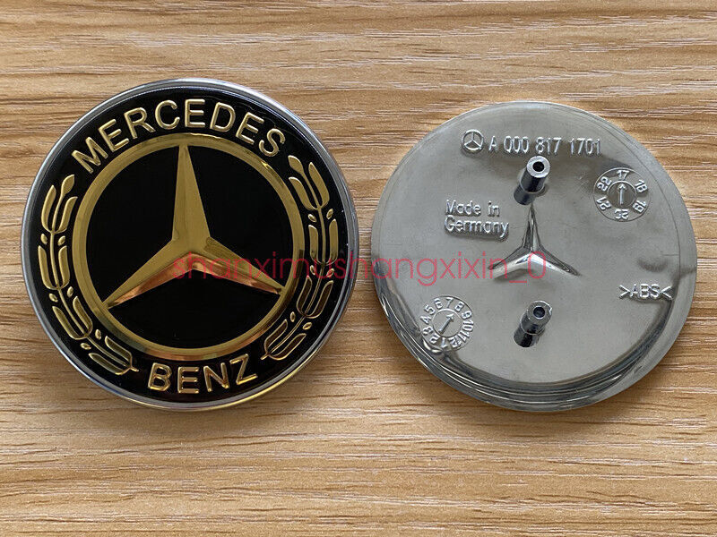 Suitable for Mercedes-Benz CLK CLS E ML GL front cover badge with gold and black embroidery A2078170316
