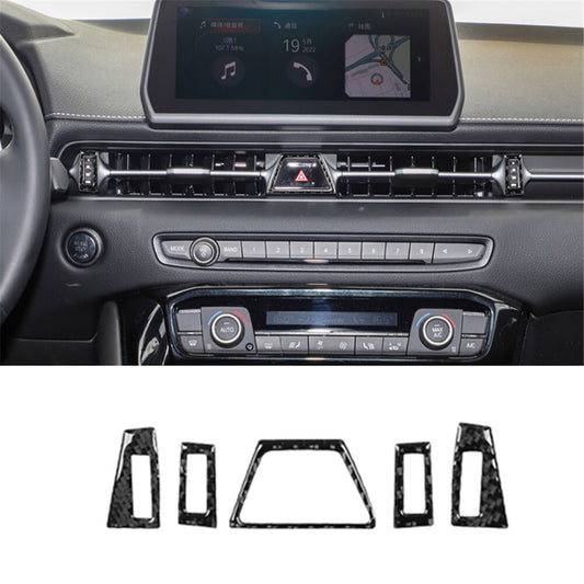 Carbon Fiber A/C Console Panel Cover Trim for Subaru Outback Legacy 2015-2017 v